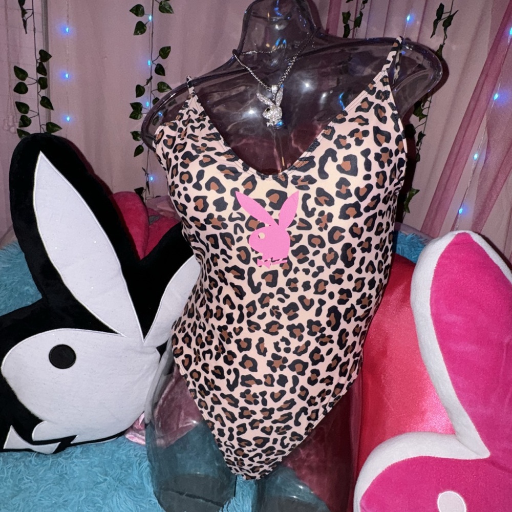 NWT Playboy Leopard Print One Piece Swimsuit